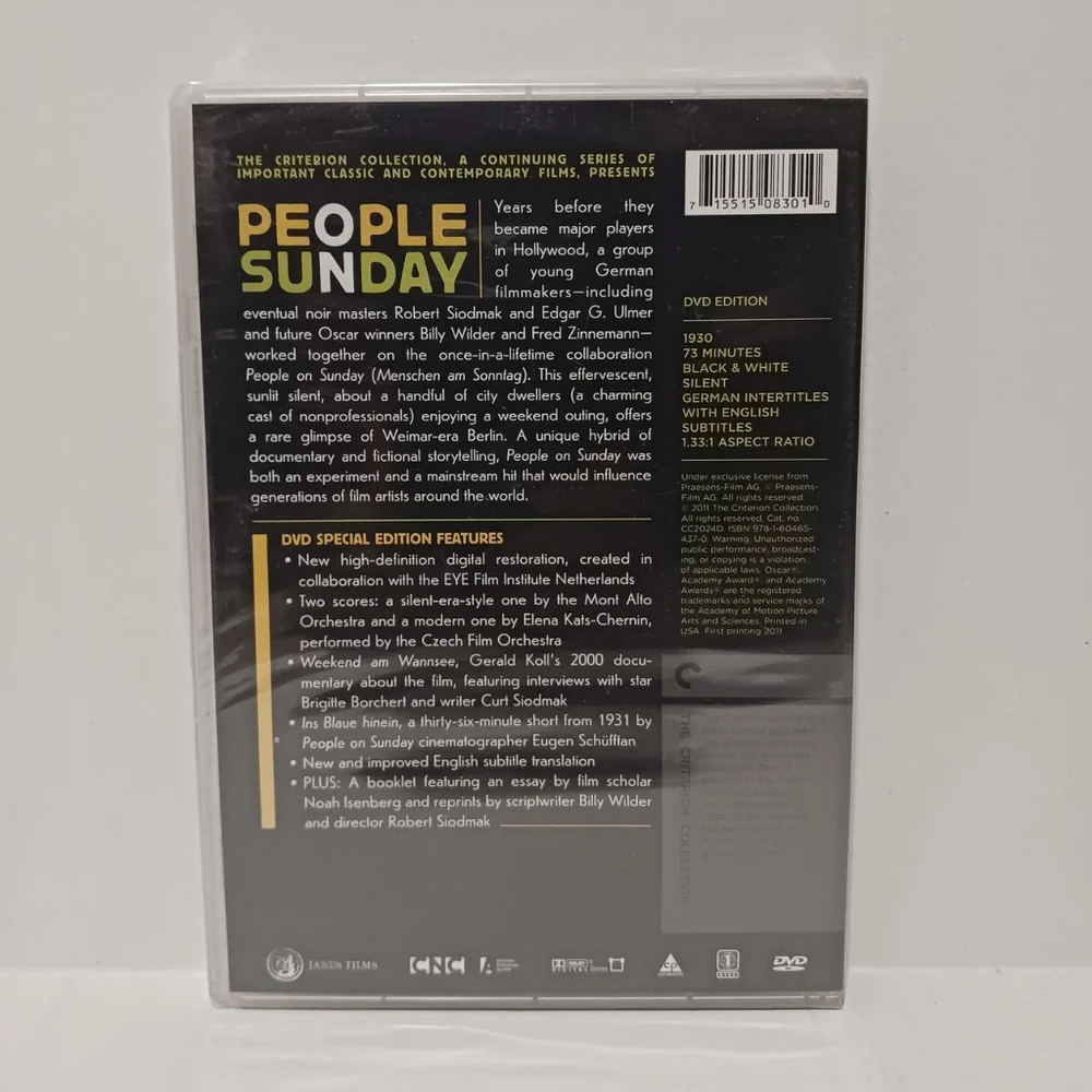 The Criterion Collection People On Sunday DVD
